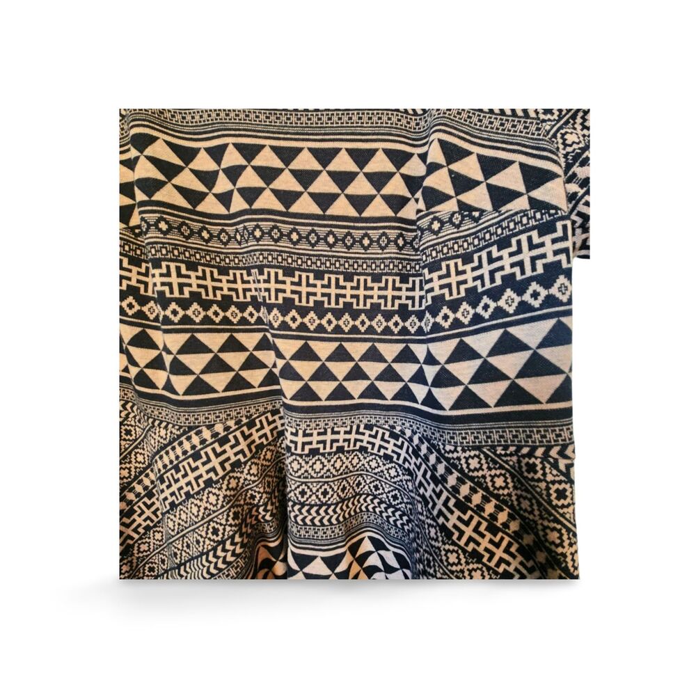 City Triangles Dress Plus 16 Navy Pink Deco Print Knit V-Neck Back Short Sleeve - Picture 7 of 10